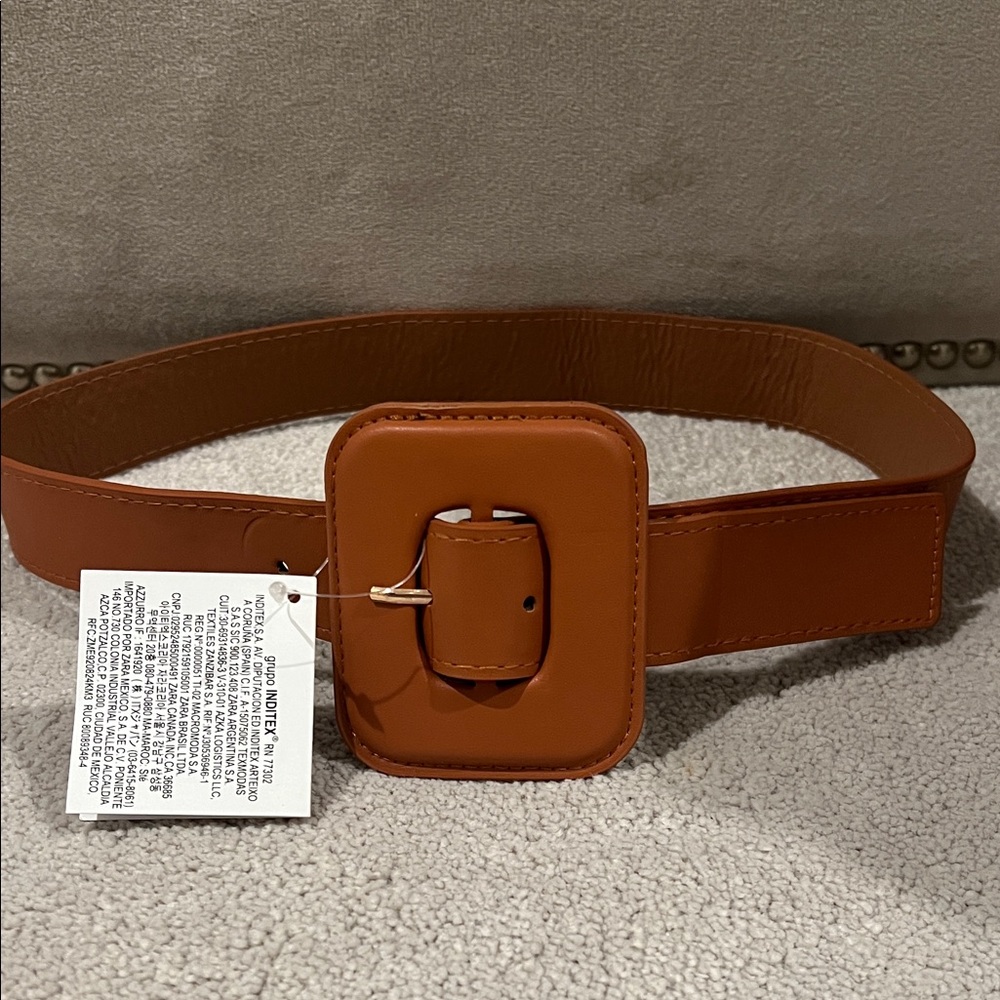 Zara Brown Belt with Square Buckle